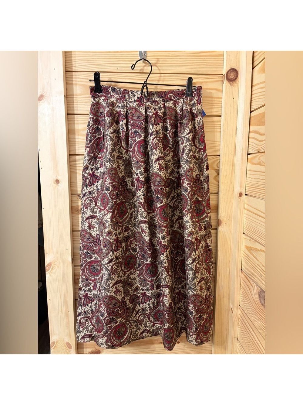 Vintage Liberty & Lucrezia Cloak Of Many Colors 100% Silk Paisley Midi Skirt 8